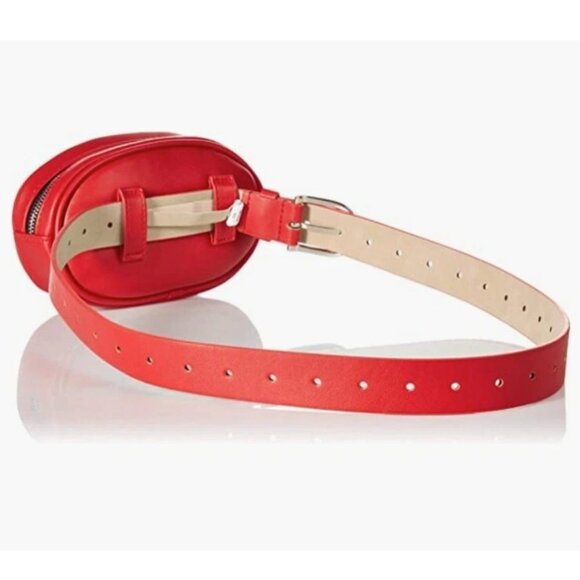 Steve Madden Womens Chevron Quilted Belt Bag Waist Purse Pack Red, Small - Picture 3 of 7